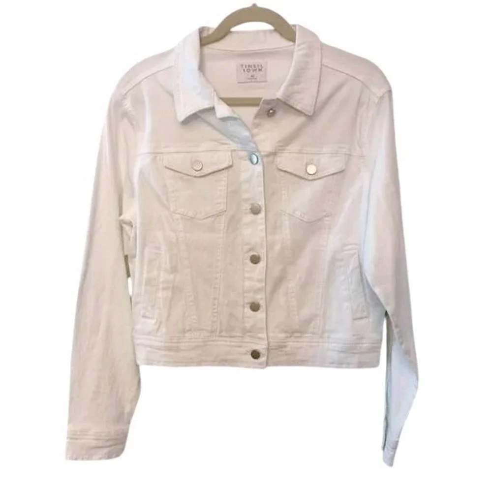 Tinseltown Denim Jacket - White‎ Jean Jacket MSRP $49  - Size XS/ #7209